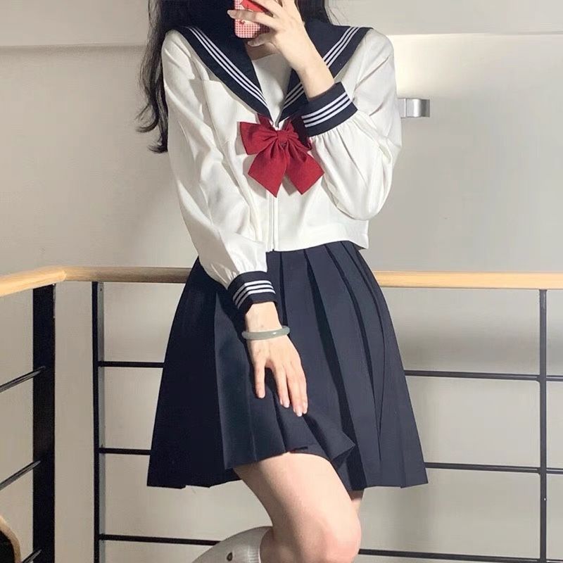 옛날 교복 코스프레 커플 세일러복 스커트 일본 이벤트 코스튬 - 상세 이미지 4