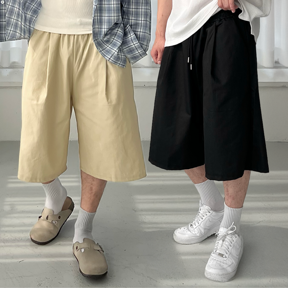 1+1 남자버뮤다팬츠 벌룬팬츠 남자린넨바지 - 상품 이미지