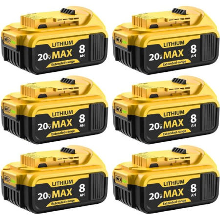 [해외]Dewalt 20V 배터리 DCB200 DCB201 DCB203 DCB205 DCB206과 호환되는 Max 배터리용 6팩 8000mAh 내구성 교체 제품은 시리즈 도구 및