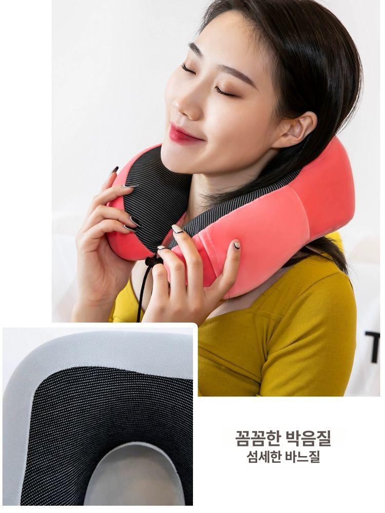 목베개 여행용 휴대 U자형 자동차 머리 척추 베개 목쿠션 1.일반형 메모리폼 그레이 - 상세 이미지 3