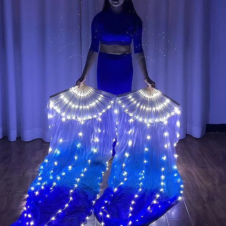 밸리댄스 조명 의상 벨리 댄스 실크 베일 선풍기 LED - 상품 이미지