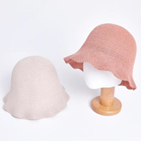 여름 니트 벙거지 버킷햇 모자 패션 스타일 해변 휴가 캐주얼 헤어스타일 야외 모래 해수욕