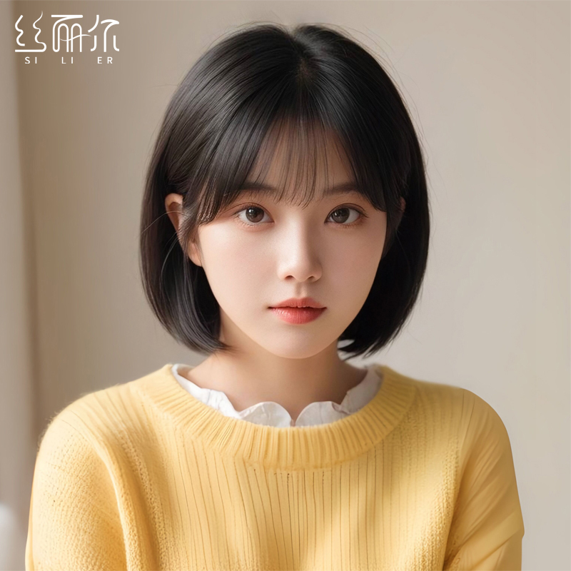 단발 짧은 머리 항암가발 진짜헤어 26cm,30cm,34cm - 상세 이미지 5