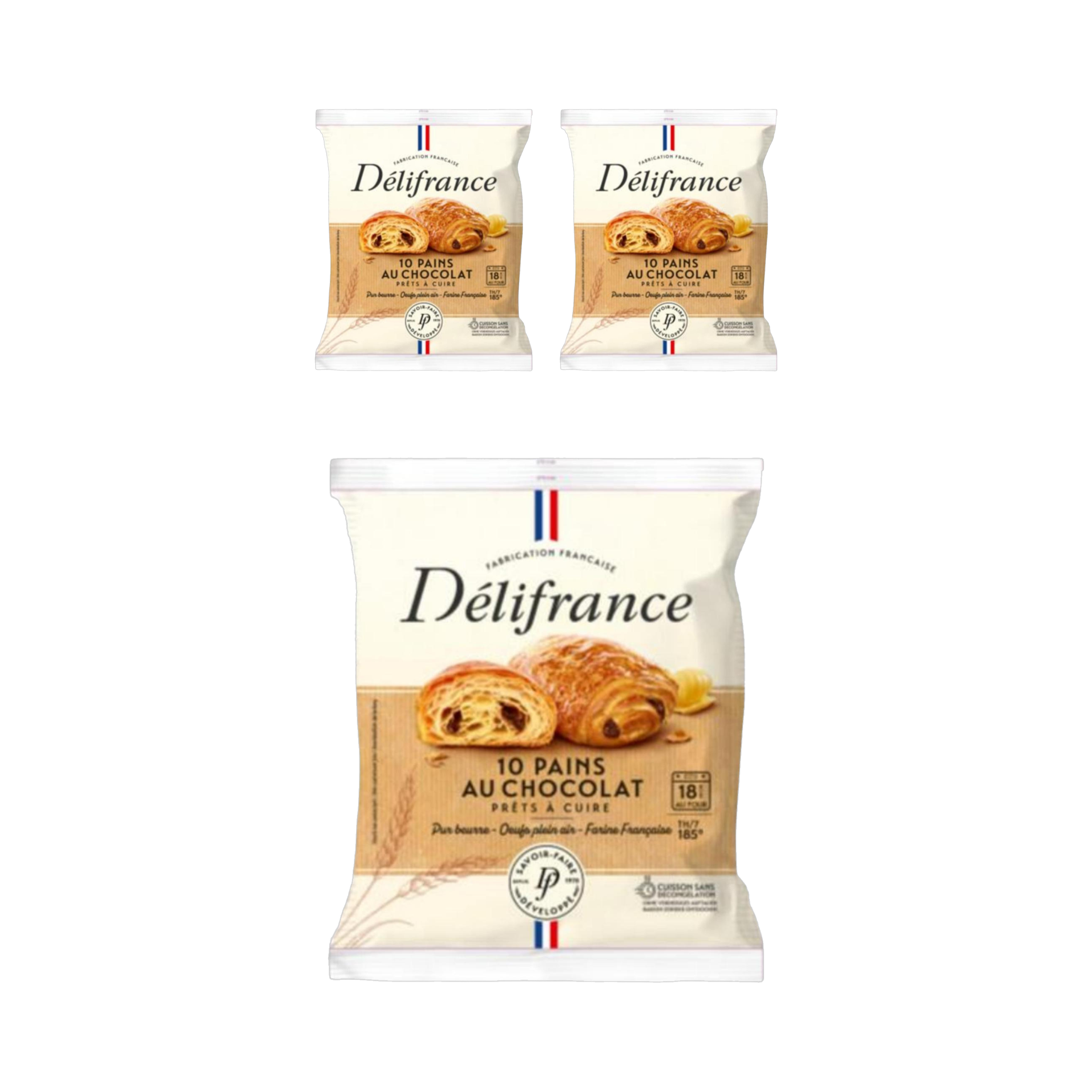 델리프랑스 뻉오쇼콜라 초코크로아상 베이러키 생지(버터21%, 초코11%) 60g, 10개입, 3개 - 상품 이미지