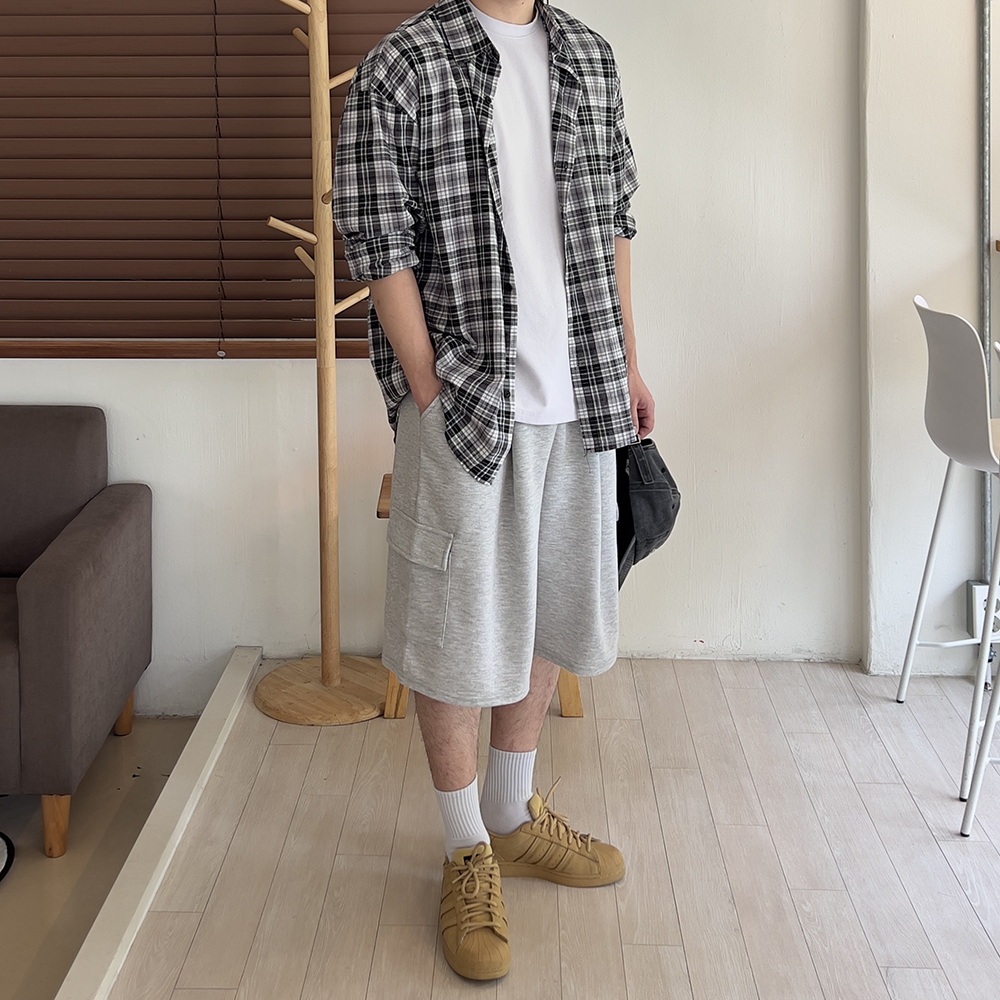 남자버뮤다팬츠 카고반바지 벌룬팬츠 남자와이드반바지 - 상세 이미지 3