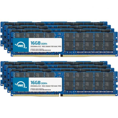 [해외]OWC 128GB(8x16GB) DDR4 ECC 등록 CL21 PC4-23400 2933MHz SDRAM 메모리 램 업그레이드 모듈, 2019 Mac Pro 7,1(OWC2