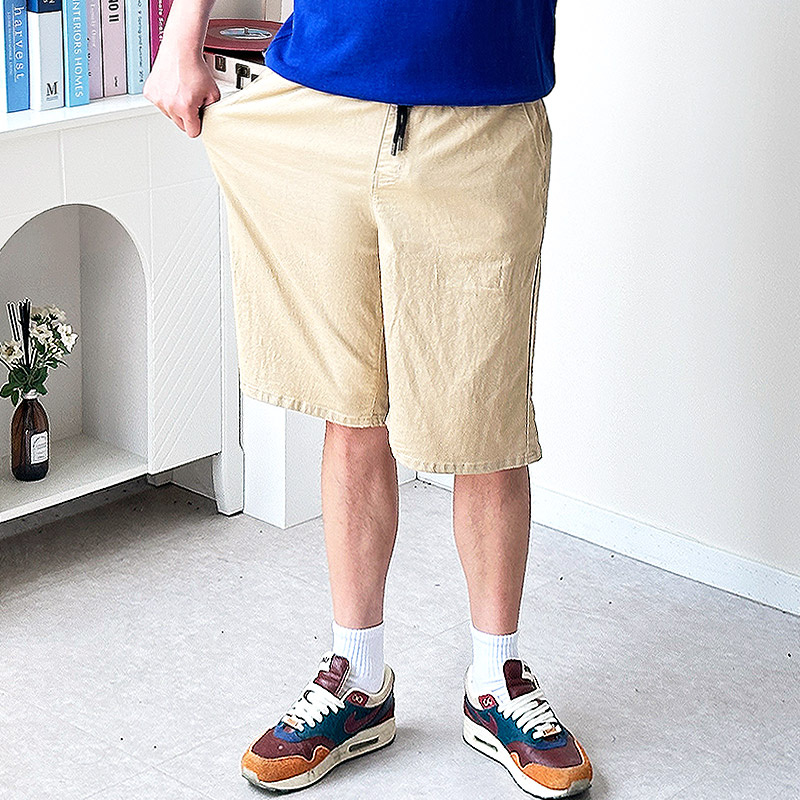 남자 버뮤다 코튼 스판 여름 밴딩 반바지 팬츠 - 상품 이미지