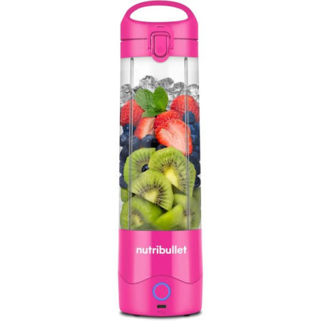NutriBullet [해외]뉴트리블렛 휴대용 블렌더, 무선, 20온스 용기, 개인용 USB-C 충전식, 밝은 분홍색, NPB50100BP