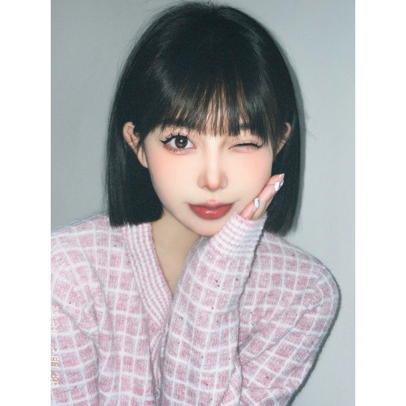 테슬컷 단발머리 가발 항암가발 패션 내추럴블랙 28cm - 상세 이미지 5