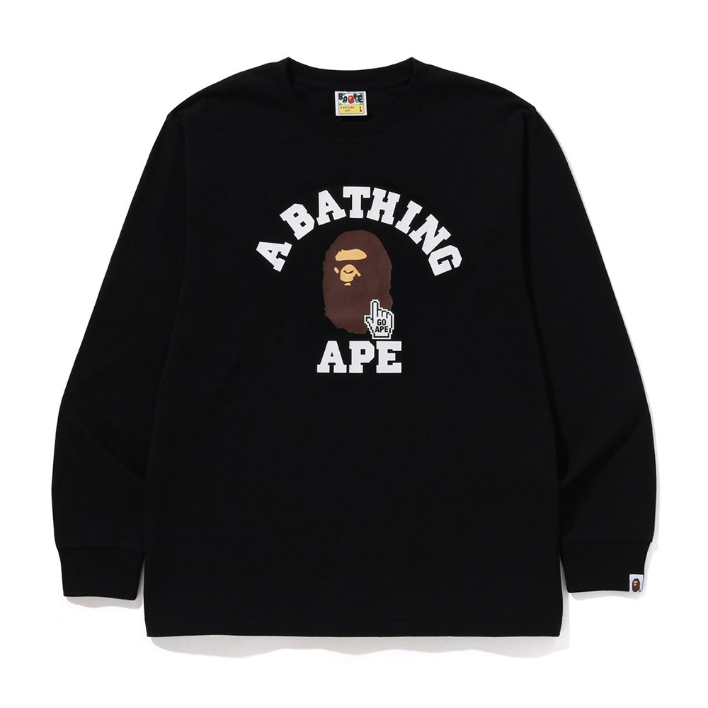 베이프 긴팔티 GO APE POINTER COLLEGE TEE L/S TEE BAPEC 1L25-111-001 - 상세 이미지 3
