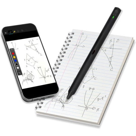[해외]안드로이드, 아이폰, 노트북용 M1+ | 손글씨 디지털화 실시간 동기화를 위한 디지털 블루투스 펜, 손글씨에서 텍스트 전사, 이메일 및 문서로 내보내기(블랙)