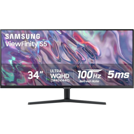 [해외]삼성 34인치 뷰피니티 S50GC 시리즈 울트라 WQHD 모니터, 100Hz, 5ms, HDR10, AMD 프리싱크, 아이 케어, 보더리스 디자인, PIP, PBP, LS3