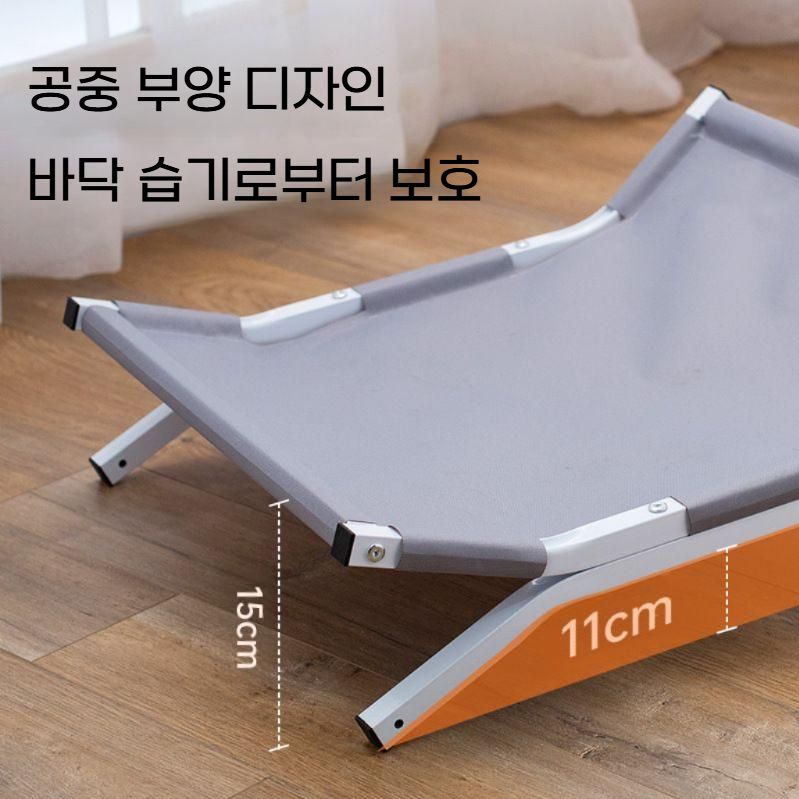 강아지 캠핑 베드 소형견 침대 반려동물 펫베드 철제 아미그린 소형 - 상세 이미지 3