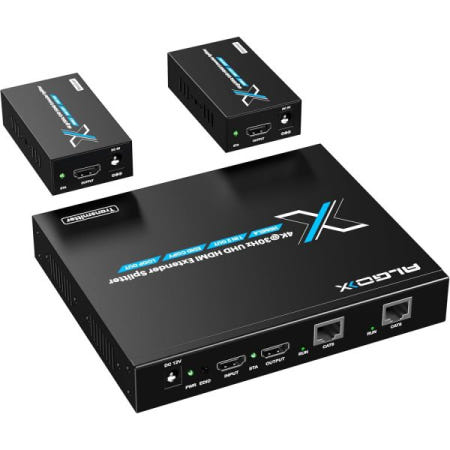 Generic [해외]ALGOX 328ft/100m 4K@30Hz HDMI 익스텐더 스플리터 1 in 2 Over CAT6/6e/7(T-568B) 지원 루프 1080@60Hz 1 in 1 out