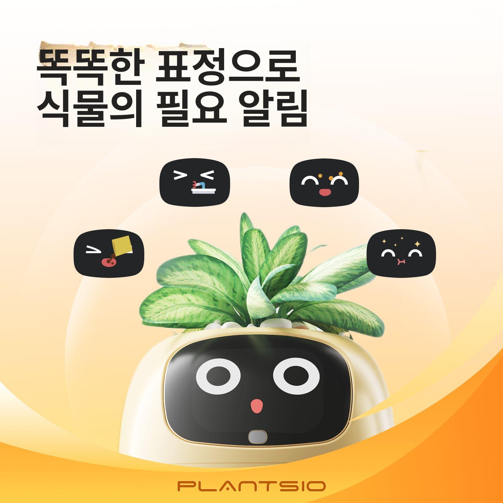 식물 화분 대화하는 미니 지능형 꽃 식물키우기 스마트화분 화이트 - 상세 이미지 2