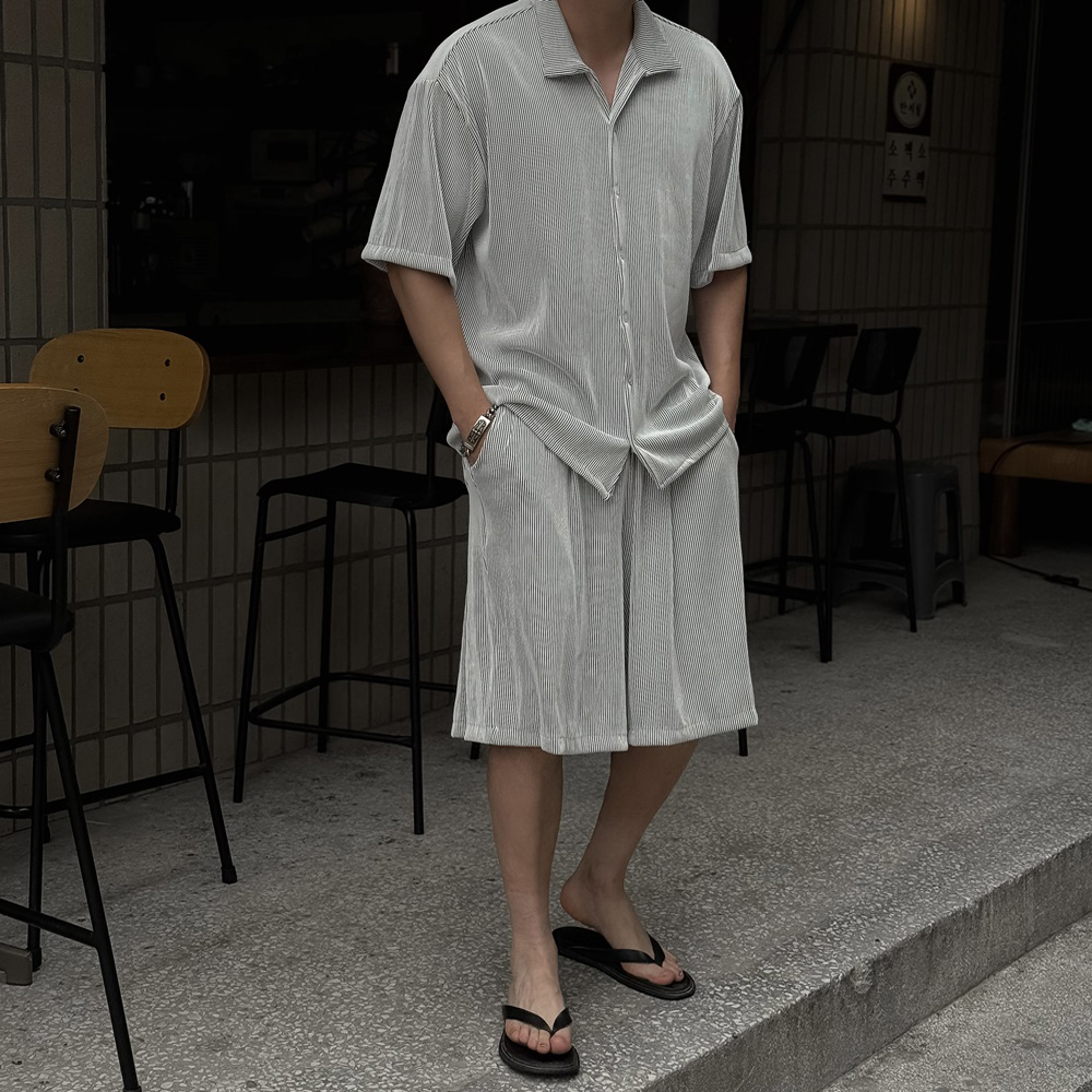 남자플리츠세트 반팔셋업 - 상세 이미지 3