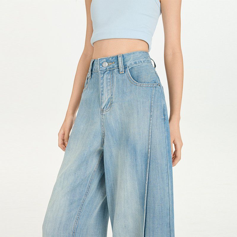 봄 여름 여성 하이웨이스트 루즈핏 와이드 팬츠 텐셀 라이오셀 쿨링 9부팬츠 데일리룩 면바지 - 상세 이미지 3