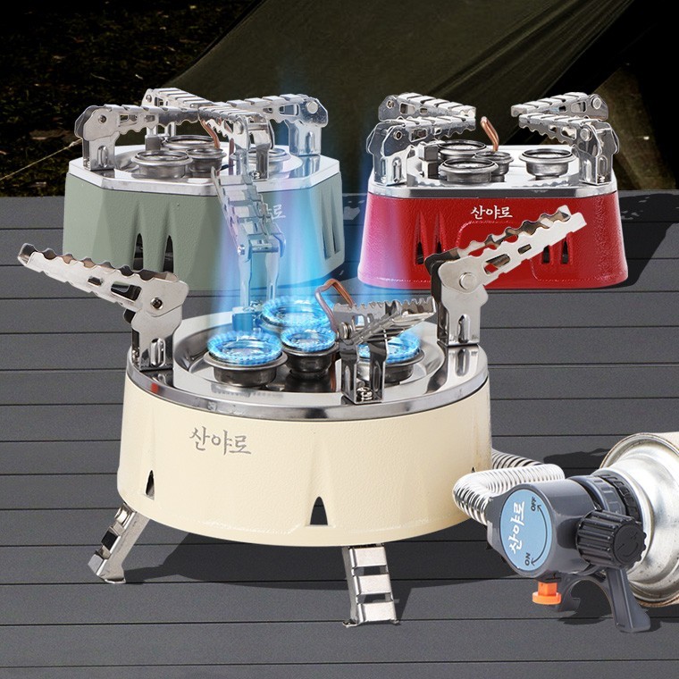 강염스토브 캠핑버너 부탄가스 휴대용등산 미니그리들 고화력파워