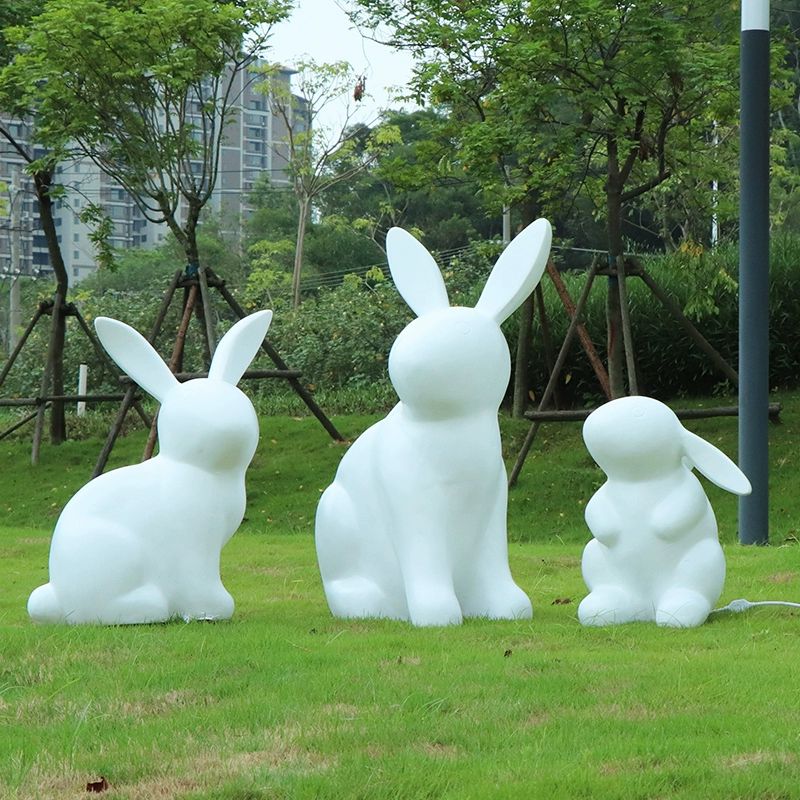 대형 정원 장식 토끼 조각상 야외 인테리어 귀여운 도자기 조형물 조합 1 - 상세 이미지 2