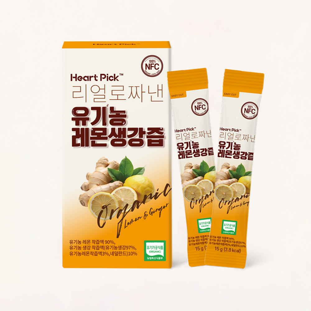 유기농 레몬생강즙 면역력 아침 건강 레몬주스 생강차 스틱 14포, 1개 - 메인 이미지