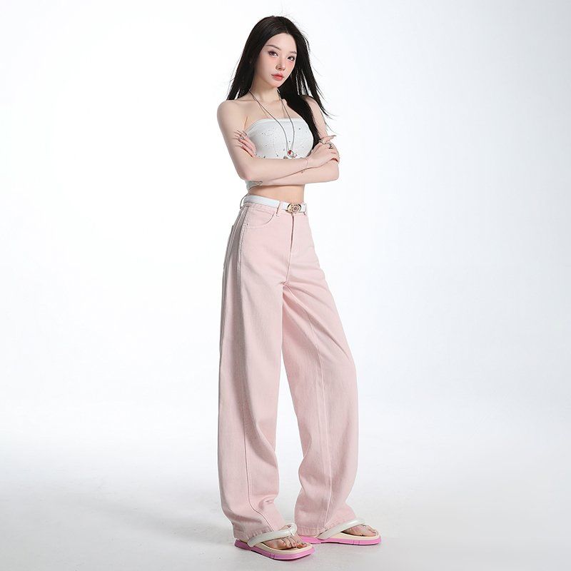 여성 3가지기장 와이드 코튼 팬츠 봄 여름 하이웨이스트 루즈핏 롱팬츠 면바지 데일리룩 워싱 - 상세 이미지 5