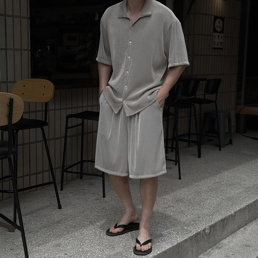 남자플리츠세트 반팔셋업 - 상세 이미지 5