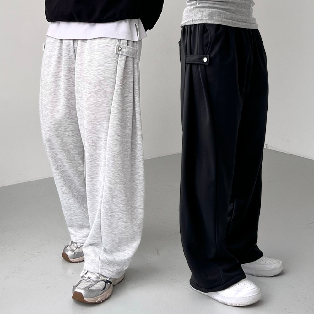 1+1 스웻팬츠 벌룬팬츠 남자통바지 사이드스냅 - 상품 이미지