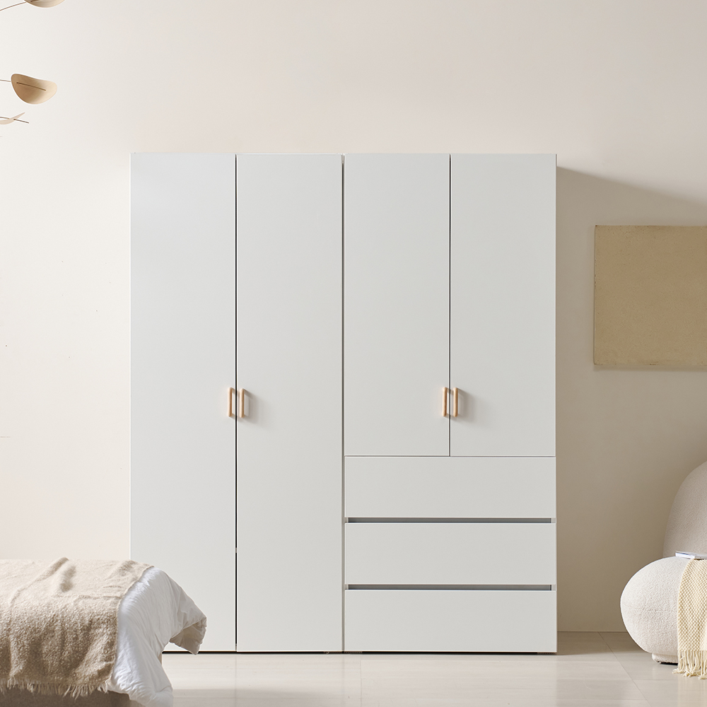 루이스 LPM 옷장 원룸 안방 싱글 기본 800 화이트