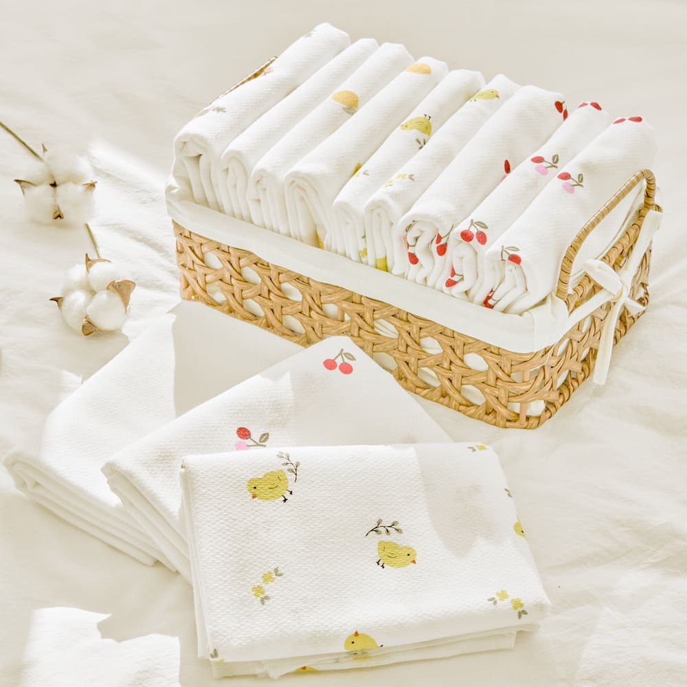 아가짱 신생아 순면 밤부 아기목욕타올 천기저귀 퓨어화이트 5매