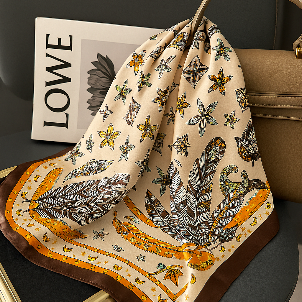 에스닉패턴 쁘띠실크스카프 여성가방악세사리