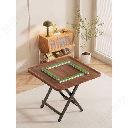 [해외]접이식 마작테이블 가정용 휴대용 체스 포커 홀덤 책상 탁자 화투 1. 호두나무색 80x80x74cm 접이식