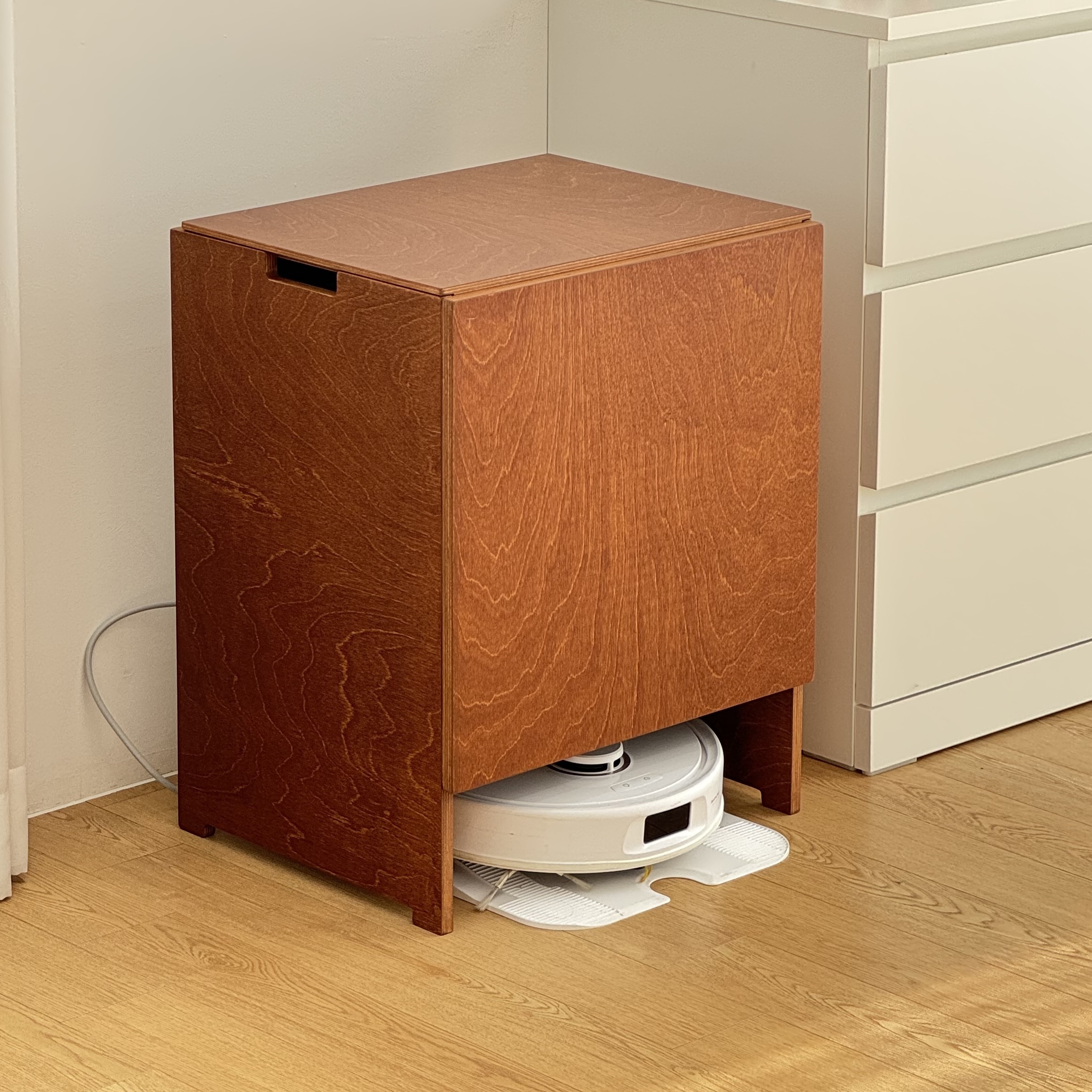 양장박웍스 로봇청소기 수납장 로청장 로보락 샤오미 드리미 보관함 높은형, 1단, 월넛