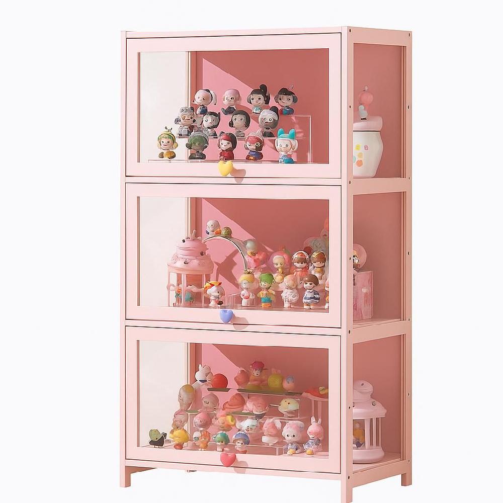 피규어장식장 아크릴 미니피규어 레고 모듈형 진열장 핑크 2단 60cm