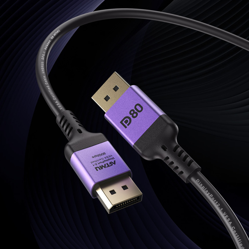 VESA 인증 DP to DP 2.1 DP80 16K DisplayPort 케이블 메탈 1m 사진 2