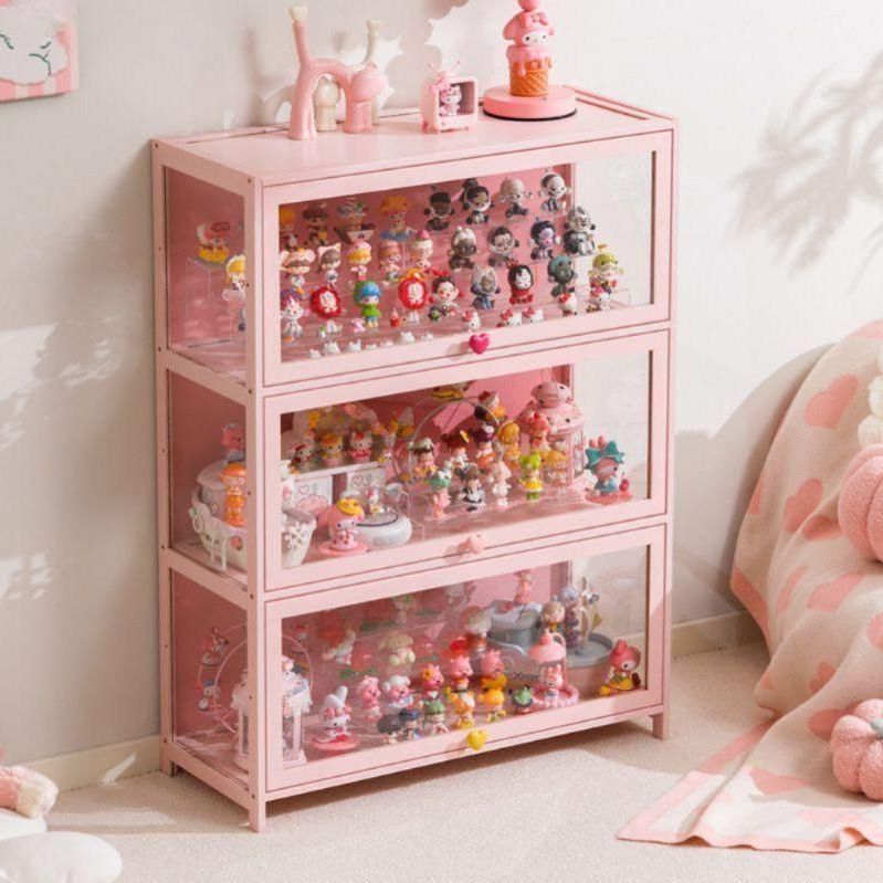 피규어장식장 아크릴 미니피규어 레고 모듈형 진열장 핑크 2단 60cm