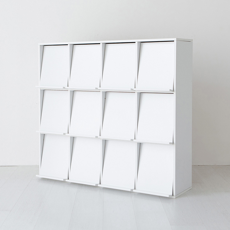 이지보 BESIDE 12문 수납장 가로형 1185x362x1085mm, 3단, N형 화이트 6837.5871 - 상세 이미지 3