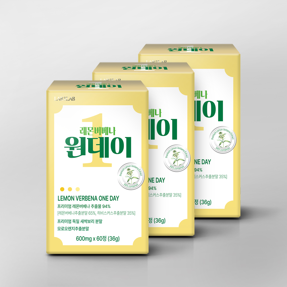 랩온랩 레몬버베나 원데이 600mg 60정, 3개 - 상품 이미지