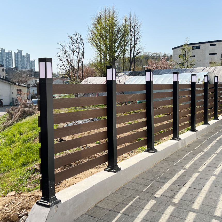 국산 태양광 사각 문주등 볼라드등 태양열 조명 잔디등 카페 조명등 3세대 80 60cm - 상세 이미지 5