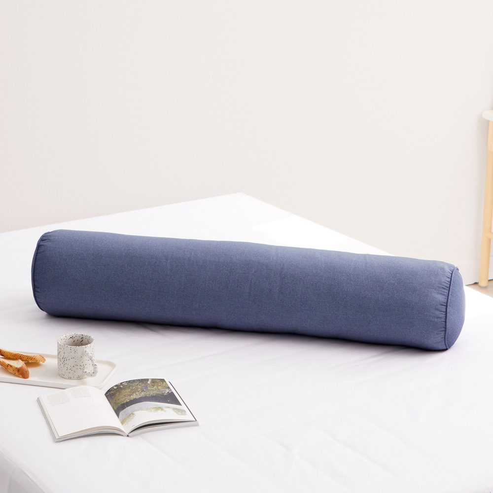 바디필로우 대형 원형 롱쿠션 안고자는 긴베개 멜란지-네이비, 120cm