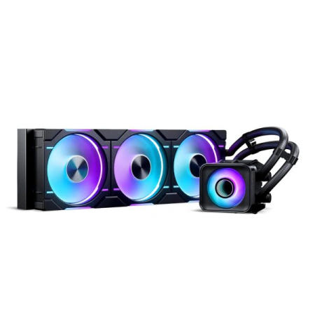 Phanteks [해외]Phantex Glacier One 360D30 X2 AIO 액체 CPU 쿨러, Evolv 캡 디자인, 3배 성능 D30-120 D-RGB 팬, 인텔 LGA 1851, 17