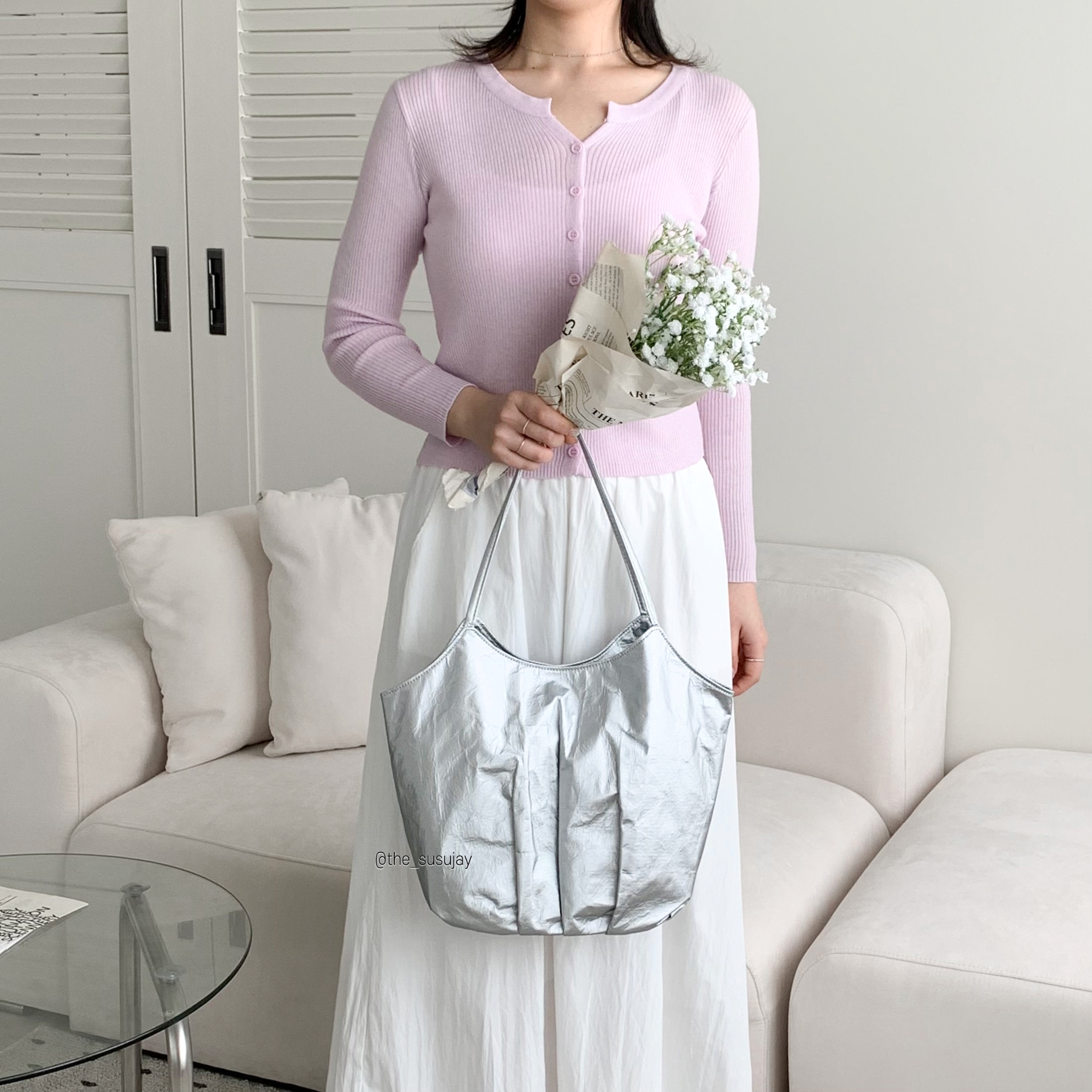 수수제이 글로시백 실버백 휘뚜루마뚜루 보부상가방 타이백 인조가죽가방 이미지 7
