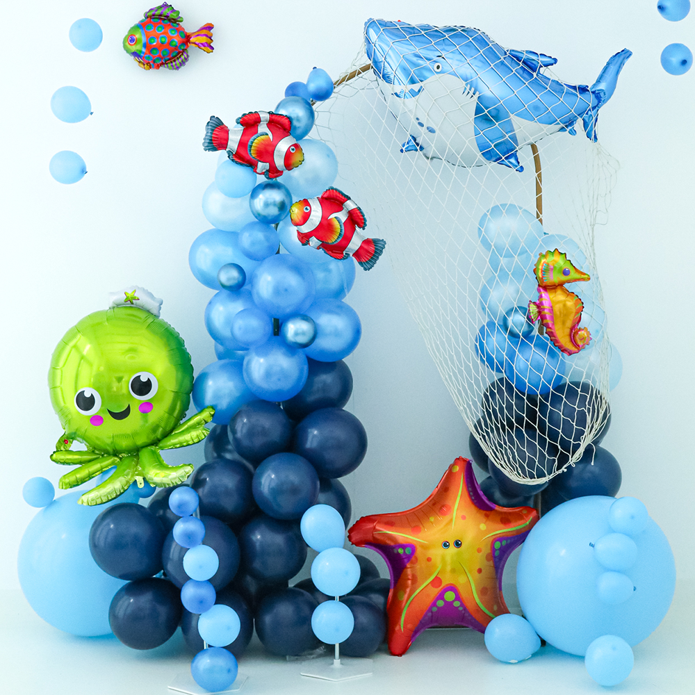[미소쌤] 바다 오션 파티팩 여름 환경구성 해양 생일 파티 패키지 데코 가랜드 풍선 행사