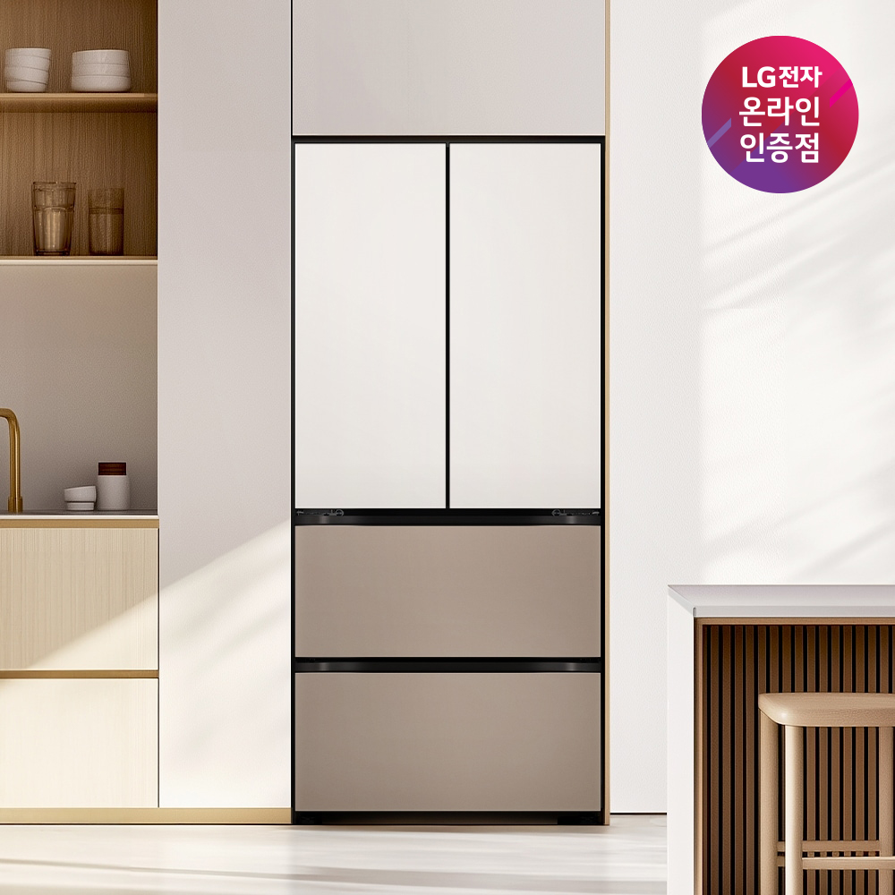 LG 디오스 오브제컬렉션 김치톡톡 Fit & Max Z484GBC123S (글라스/베이지+클레이브라운) 빌트인