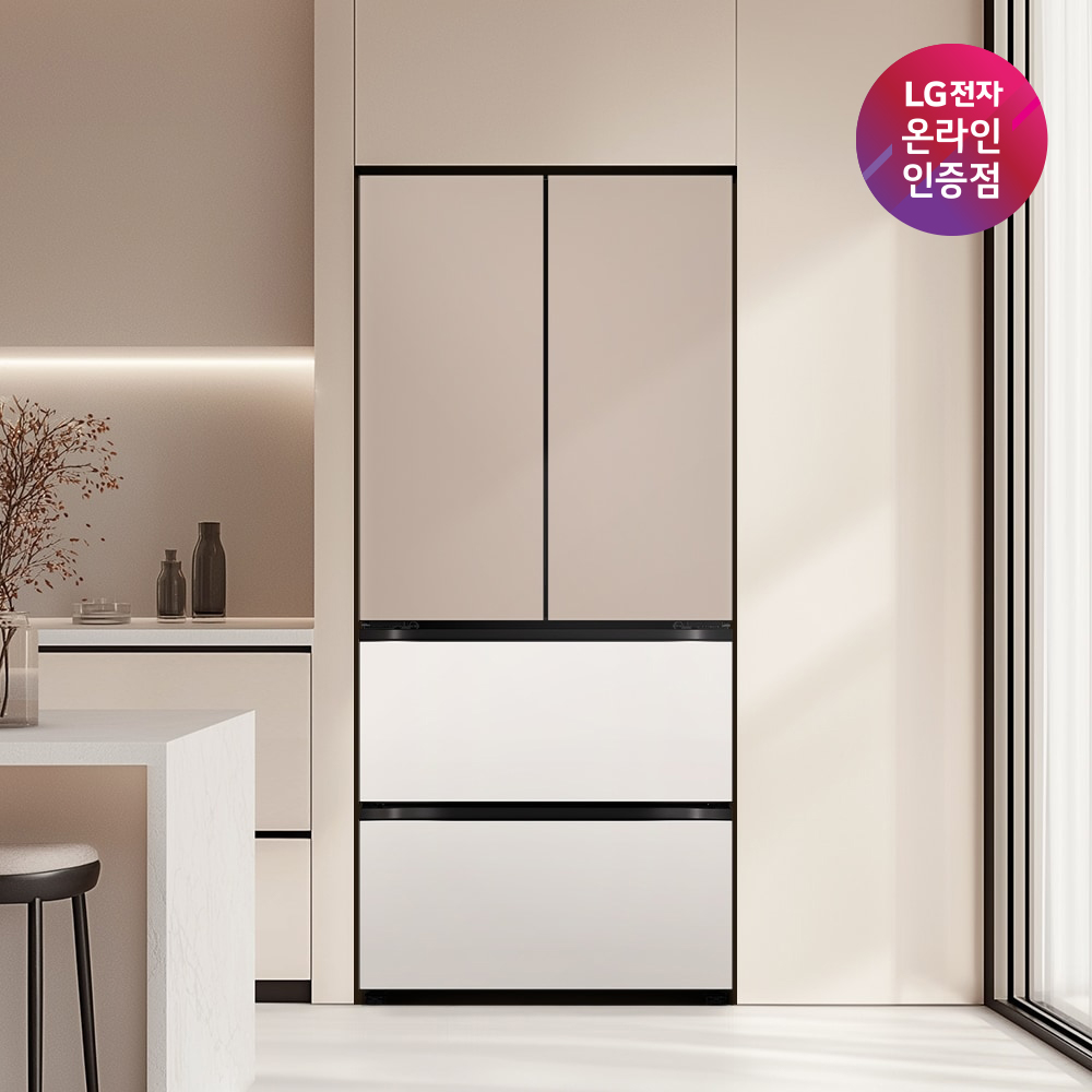 LG 디오스 오브제컬렉션 김치톡톡 Fit & Max Z484GCB123S (글라스/클레이브라운+베이지) 빌트인