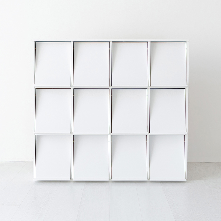 이지보 BESIDE 12문 수납장 가로형 1185x362x1085mm, 3단, N형 화이트 6837.5871 - 메인 이미지