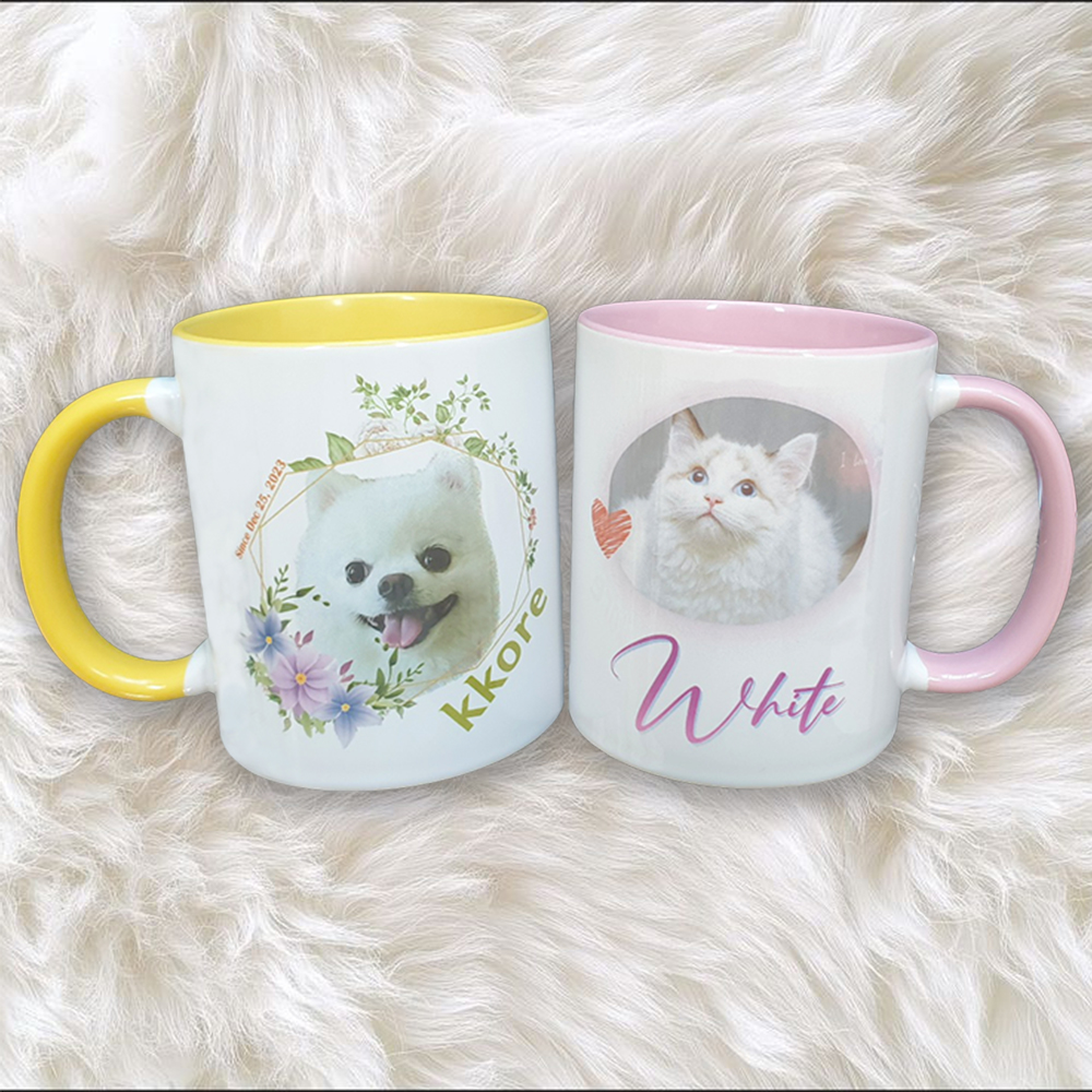 1+1 커스텀 강아지 고양이 머그컵 주문제작 반려동물 프린팅