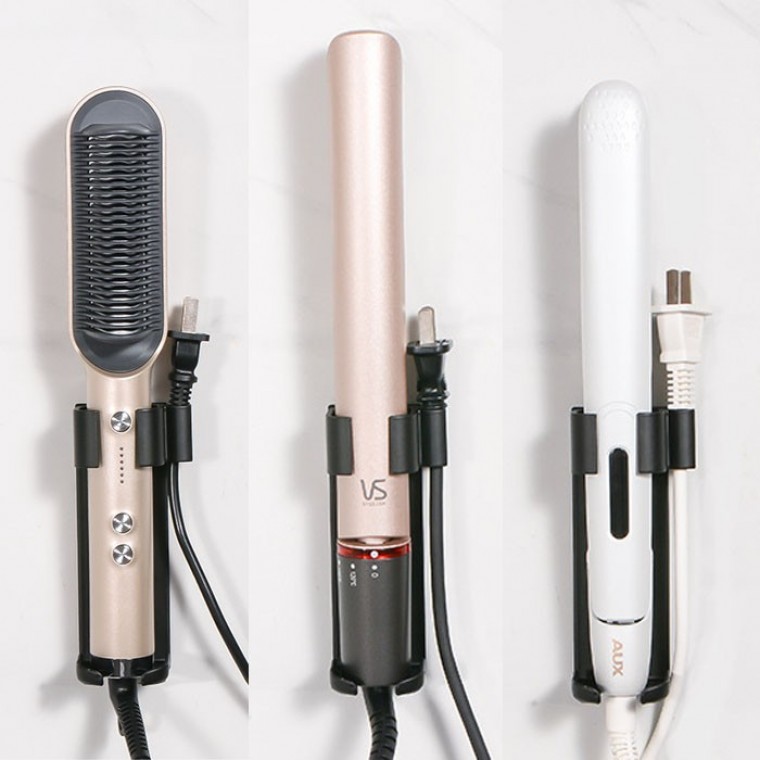 무타공 고데기 거치대 봉고데기 드라이기 정리 수납 걸이