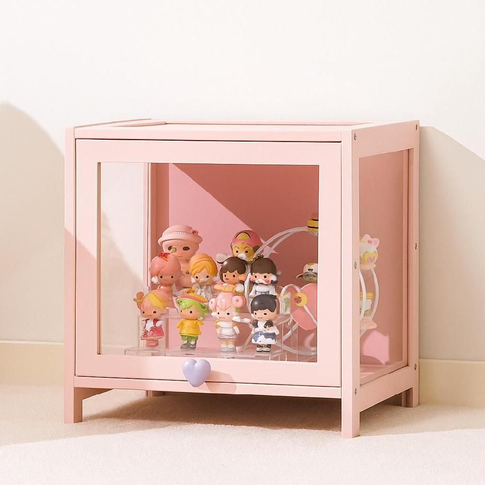 피규어장식장 아크릴 미니피규어 레고 진열장 소형 장식장 핑크 40cm