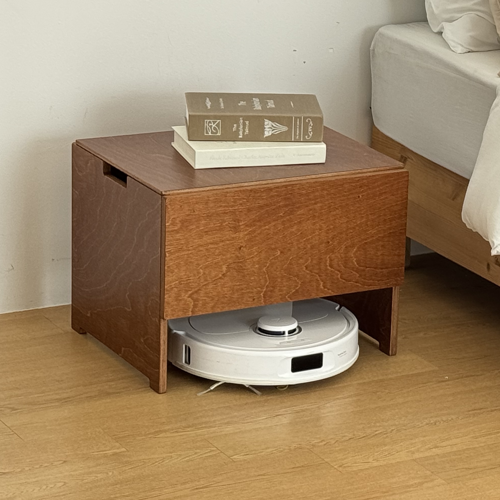 양장박웍스 로봇청소기 수납장 로청장 로보락 샤오미 드리미 보관함 낮은형, 1단, 월넛