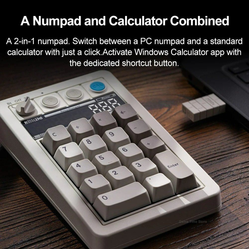8Bitdo retro18 무선 숫자 키패드 계산기 텐키 넘버패드 숫자 패드 핫스왑 가능 C64 Edition - 상세 이미지 5